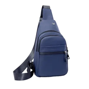 Custom Logo Water-Proof PU Men’s Travel Zipper Closure Sling Shoulder Crossbody Messenger chest bag