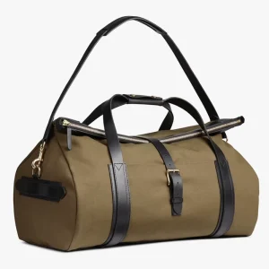 Custom Logo Waterproof Canvas Leather Men’s Travel Duffel Weekender Overnight Bag for Men