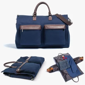 Custom Logo Waterproof Canvas Men’s Travel Garment Suit Carrier Outdoor Weekender Duffle Bag