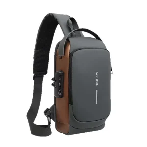 Custom Logo Waterproof Chest Bag For Men Anti-Theft Shoulder Sling Bag With USB Password Lock For Outdoor Travel Daily Commute