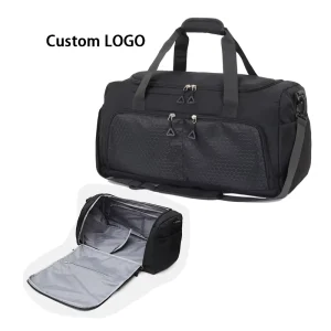 Custom Logo Waterproof Duffle Bag for Gym Travel Men’s Sports Tote with Shoe Compartment Overnight Weekender Bag
