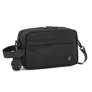 Custom Logo Waterproof Nylon Adjustable Black Waist Chest Sling Crossbody Travel Bag for Men
