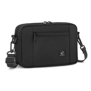 Custom Logo Waterproof Nylon Adjustable Outdoor Black Chest Sling Crossbody Bag for Men Women