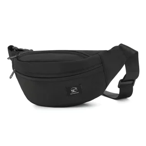 Custom Logo Waterproof Nylon Adjustable Outdoor Unisex Black Sport Waist Chest Sling Crossbody Bag