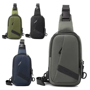 Custom Logo Waterproof Nylon Single Crossbody Chest Pack Travel Capacity Messenger Sling Bag for Man