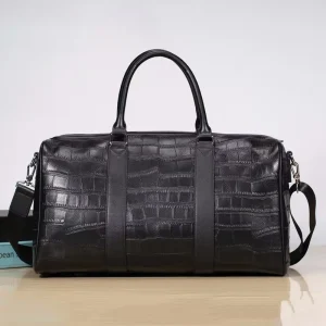Custom Luxury Crocodile Pattern Cow Genuine Leather Holdall Duffle Overnight Weekend Duffel Travel Top Grain Cowhide Bag for Men