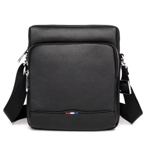 Custom Luxury Genuine Leather Trendy Men’s Bags Shoulder Bags Leisure First Layer Cowhide Leather Purse for Man