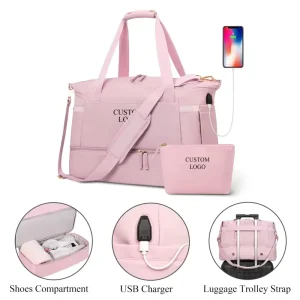 Custom Luxury Oxford Zipper Carry Travel Bags Men Women Weekend Overnight Baggage Travel Organizer Bag