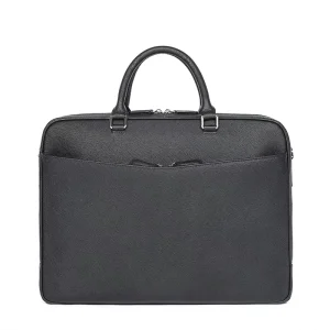 Custom Made Genuine Leather Waterproof Multifunctional Cross Pattern Men’s Computer Briefcase for Business