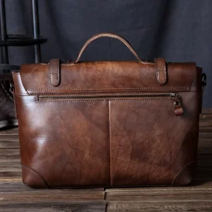 Custom Men Gender Handbags Genuine Leather Briefcases