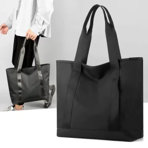 Custom Men Large Capacity Shoulder Bag for Women Top Handle Handbag Nylon Tote Bag With Zipper for Work College Travel Daily