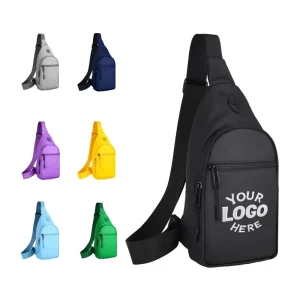 Custom Men’s Black Polyester Crossbody & Shoulder Bag with Letter Pattern Stylish for Travel Sports Daily Use All Seasons