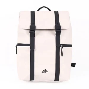 Custom Men’s Casual Leather Laptop Backpack Unisex Waterproof Travel with Polyester Lining