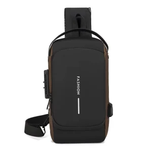 Custom Men’s Chest Bags Anti Theft Oxford with Zipper Closure USB Cross Body Sling for Men