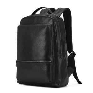 Custom Men’s Fashionable Genuine Leather Backpack Large Capacity Vegan Leather Laptop Backpack for Business and Travel