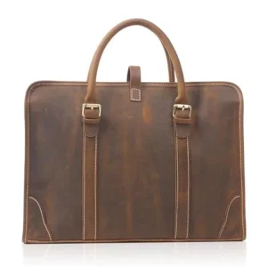 Custom Men’s Genuine Leather Laptop Briefcase Bag Modern Portable Business Briefcase with Large Capacity Lightweight Features