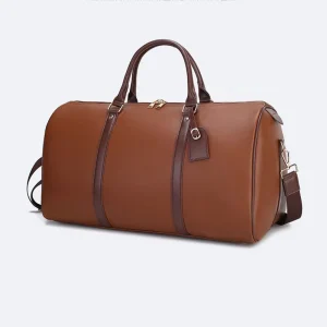 Custom Men’s High Quality Luxury Large Capacity Waterproof Fitness Gym Travel Bag PU Duffel Bag with Shoe Compartment
