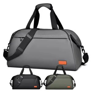 Custom Men’s Large Capacity PU Gym Duffle Bag for Business & Sports Fashionable Waterproof Travel Bag with Zipper Closure