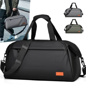 Custom Men’s Large Capacity PU Gym Duffle Bag for Business & Sports Fashionable Waterproof Travel Bag with Zipper Closure