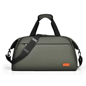 Custom Men’s Large Capacity PU Gym Duffle Bag for Business & Sports Waterproof Travel Bag with Zipper Closure