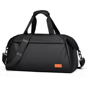 Custom Men’s Large Capacity PU Gym Duffle Bag for Business & Sports Waterproof Travel Bag with Zipper Closure