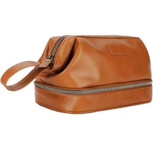 Custom Men’s Leather Fashion Storage Bag Business Travel Portable Water Resistant Foldable Double-Layer Lightweight
