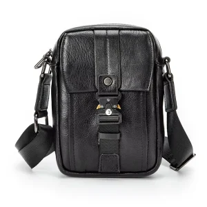 Custom Men’s Luxury Genuine Leather Messenger Bags Side Shoulder Bag