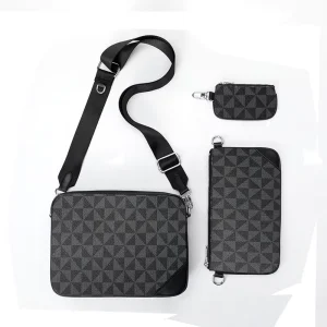 Custom Men’s Messenger Bag Printed Three-Piece Combination Crossbody Bag Spot Boys Bag