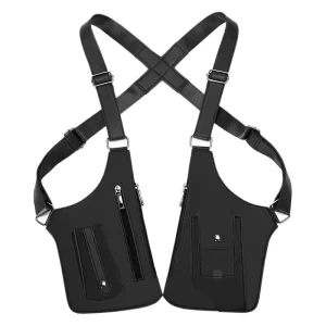 Custom Men’s Retro Tactical Chest Bag Waterproof Outdoor Sports Vest with Zipper Closure Mobile Phone Shoulder Bag