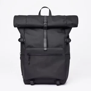 Custom Men’s Roll Top Backpack Waterproof Polyester Lining Casual Style Zipper Closure Laptop Pocket