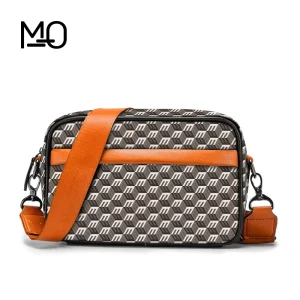 Custom Men’s Small Square PU Crossbody Bag Waterproof Lightweight Durable Casual Vintage