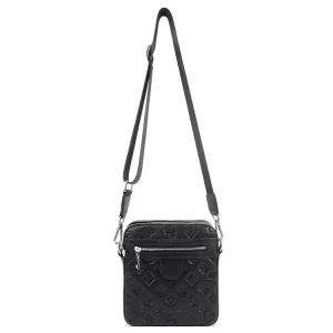 Custom Men’s Vintage Fashionable Genuine Cowhide Leather Sling Crossbody Messenger Shoulder Bag with Zipper