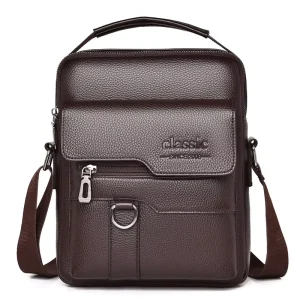 Custom Men’s Vintage PU Leather Business Single Shoulder Bag Crossbody Messenger Bag Wallet Set