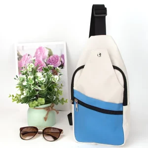 Custom Men’s Waterproof Durable Portable Nylon Multi Function Chest Bag Shoulder Bag Retractable Strap Zipper Hasp Closure