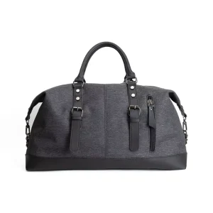 Custom Men’s Weekender Canvas Duffle Bag Large Waterproof Vintage Style for Sport Gym Camping with Zipper Closure