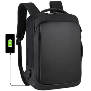 Custom Mochilas Business Waterproof PU Leather Travel Women Student School Bags Backpack Men’s Laptop Backpacks with USB