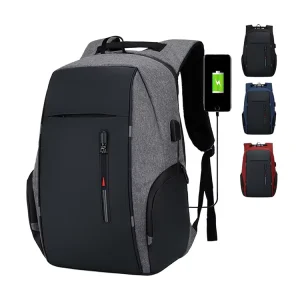 Custom Multi-function Canvas Men’s Laptop Backpack With USB Charging Port