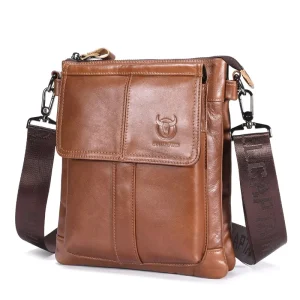 Custom Multifunctional Luxury Men’s Genuine Leather Crossbody Shoulder Bag Vintage Fashion Waterproof Lightweight Men’s Bag