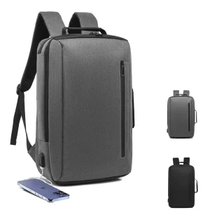 Custom New Trend Adult Men’s Business Waterproof Travel Computer Book Bag USB College Student 15.6 Inch Laptop Bag Backpack