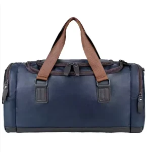 Custom Outdoors Fashion Travel Luggage PU Duffle Bag with Zipper Closure