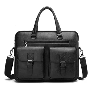 Custom PU Leather Cross Body Messenger Bag for Men Vintage Style Zipper Closure Cotton & Polyester Lining for Business