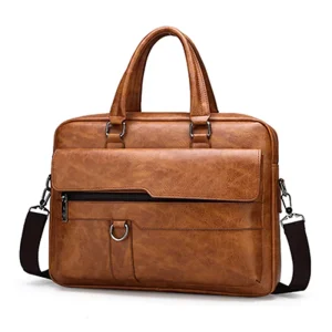 Custom PU Leather Laptop Bag Larger Capacity Business Computer Bag Men’s Waterproof Shoulder Carry Notebook Bags 15.6inch Women