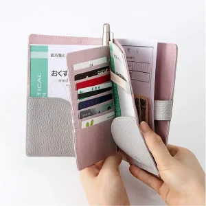 Custom PU Leather RFID Ultra thin Passport Bag Travel Wallet Storage Bag for Men and Women
