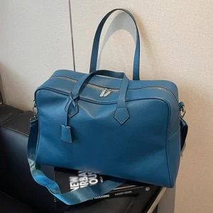 Custom PU Leather Travel Duffel Bag High Quality Large Capacity Vintage Style Weekender Sports Gym Bag for Outdoor