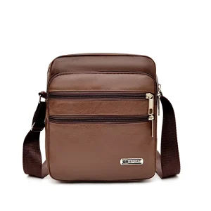 Custom PU Leather Waterproof Luxury Notebook Travel Side Cross Body Men Shoulder Messenger Crossbody Sling Bags