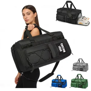 Custom Personalized Men’s Large Gym Sports Bag Logo for Kids Back Bag Men’s Shoe Sport Travel Bag for Students and Athletes