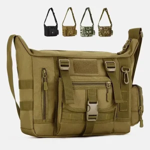 Custom Portable Sports Men’s 14 Inch Laptop Crossbody Bag Casual Tactical Single Shoulder Bag Molle Messenger Bag