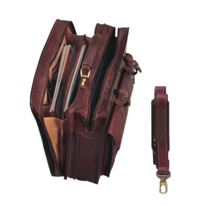 Custom Premium PU Leather Office Business Briefcase for Men