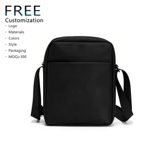 Custom Premium Waterproof Lightweight Durable Black Men’s Handbag Shoulder Sling Cross Body Office Laptop Messenger Bag for Men