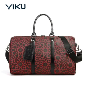 Custom Print Logo Duffle Bag PU Leather Durable Fashion Waterproof Large Capacity Travel Bag Unisex